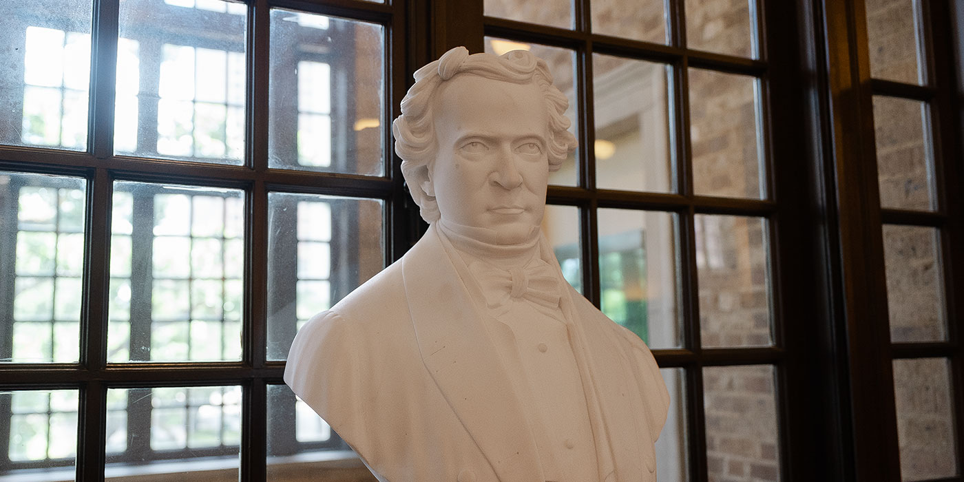Bust in the Julia Ideson building.