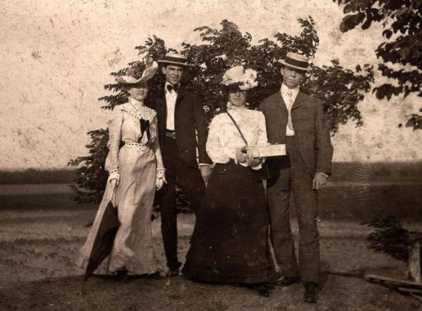 Historical archival photo of a family.