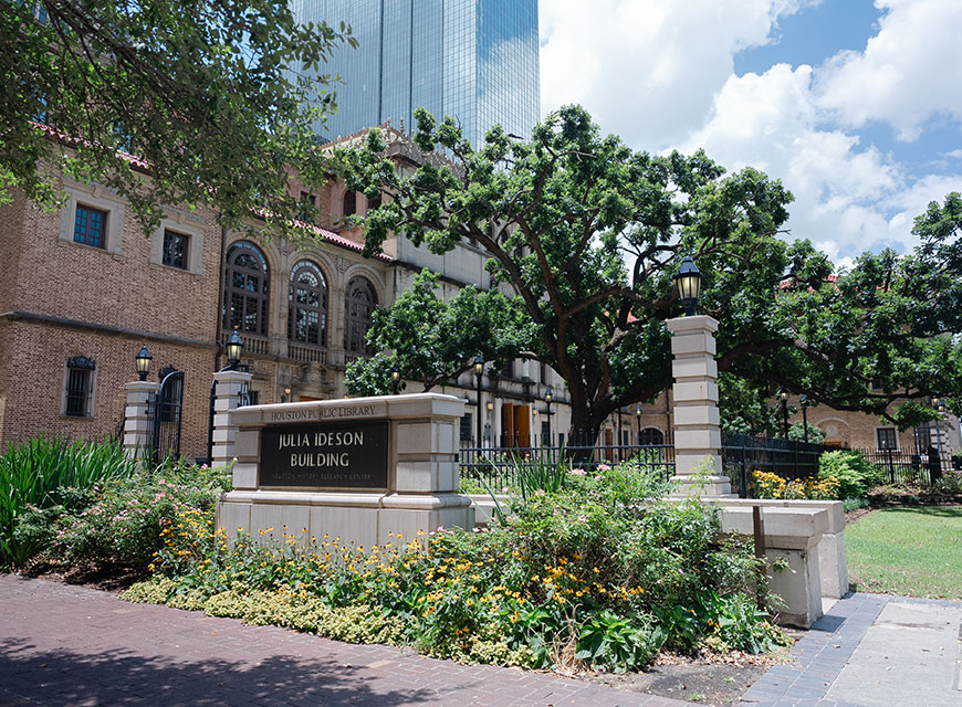 Exterior of the Julia Ideson building.